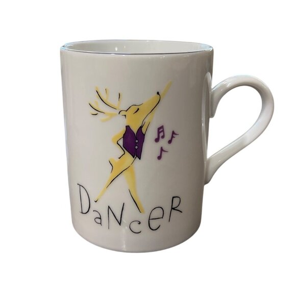 Pottery Barn Set Of 6 Reindeer Character Mugs Dancer Vixen Blitzen Made in Japan - Picture 2 of 11